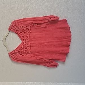 Vibrant Boho Blouse with Crochet Detail